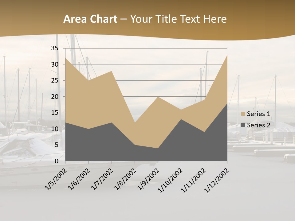 A Group Of Boats Are Docked In The Water PowerPoint Template