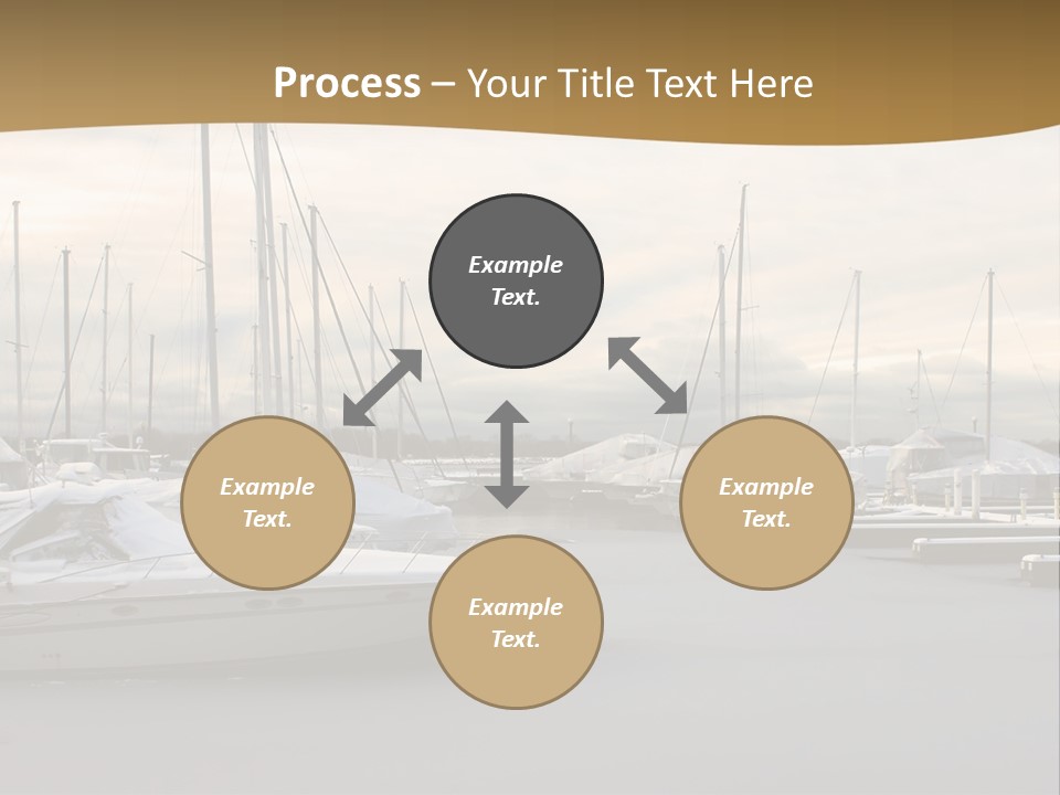 A Group Of Boats Are Docked In The Water PowerPoint Template