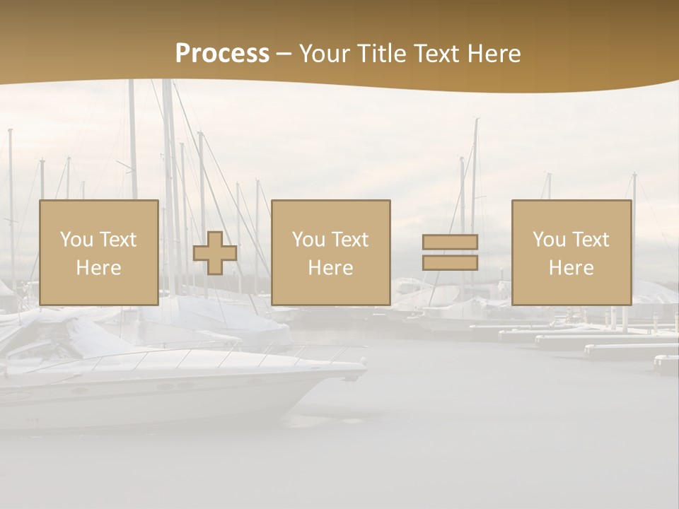A Group Of Boats Are Docked In The Water PowerPoint Template
