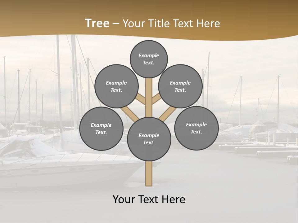 A Group Of Boats Are Docked In The Water PowerPoint Template