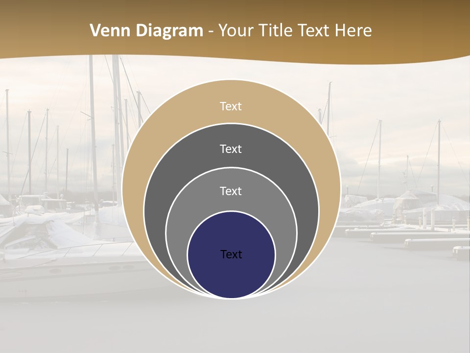 A Group Of Boats Are Docked In The Water PowerPoint Template