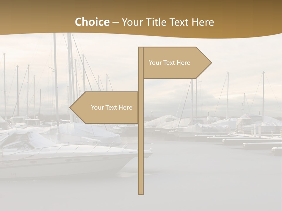 A Group Of Boats Are Docked In The Water PowerPoint Template