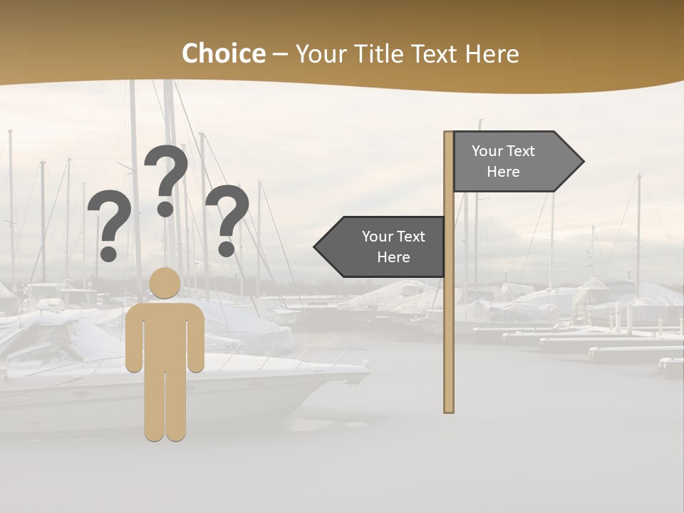A Group Of Boats Are Docked In The Water PowerPoint Template