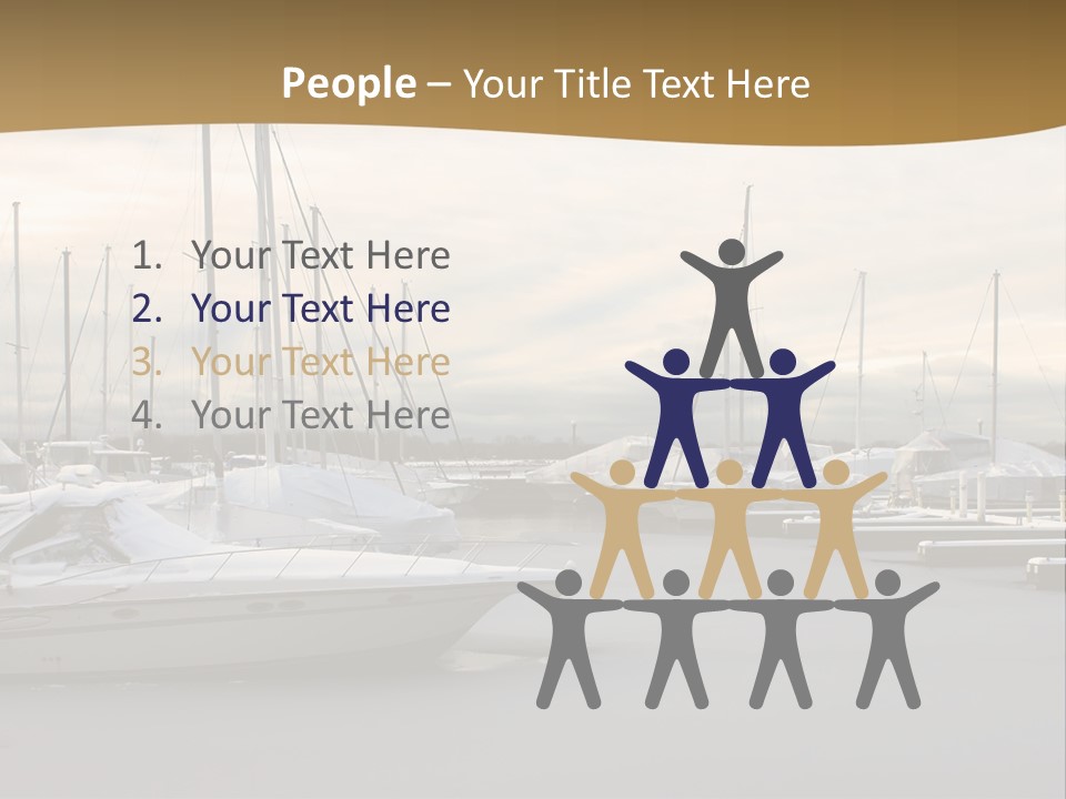 A Group Of Boats Are Docked In The Water PowerPoint Template