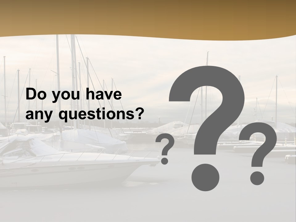 A Group Of Boats Are Docked In The Water PowerPoint Template