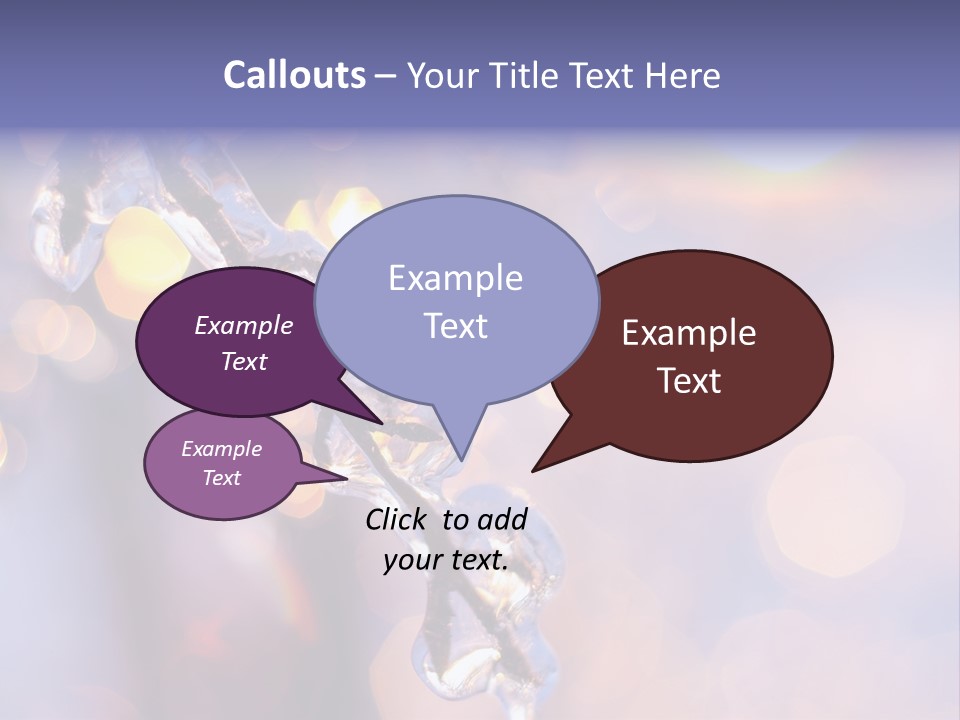 A Branch With Ice On It Is Shown In This Powerpoint Presentation PowerPoint Template