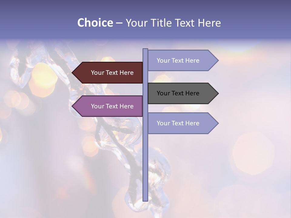 A Branch With Ice On It Is Shown In This Powerpoint Presentation PowerPoint Template