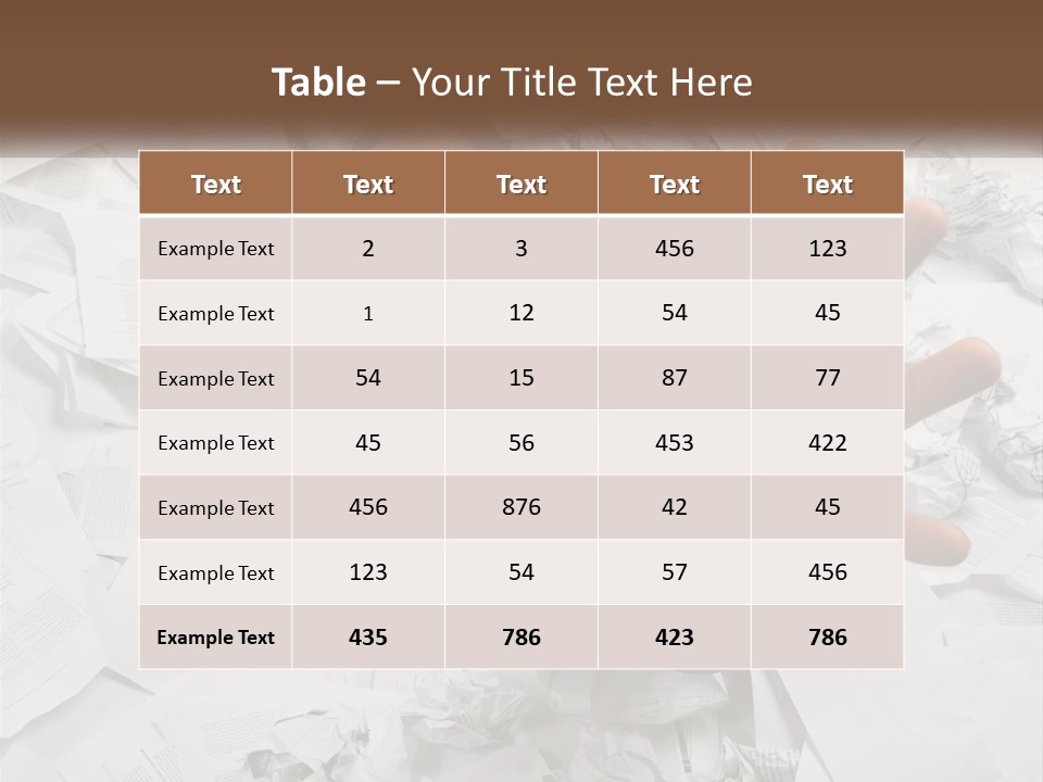 A Man With His Hand Out Through A Pile Of Papers PowerPoint Template