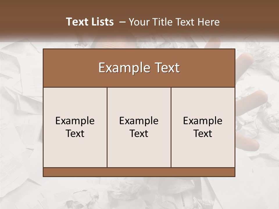 A Man With His Hand Out Through A Pile Of Papers PowerPoint Template