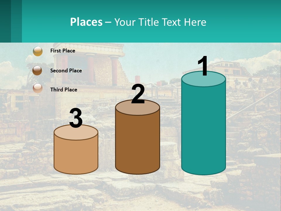 A Picture Of A Building With Stairs In The Middle Of It PowerPoint Template