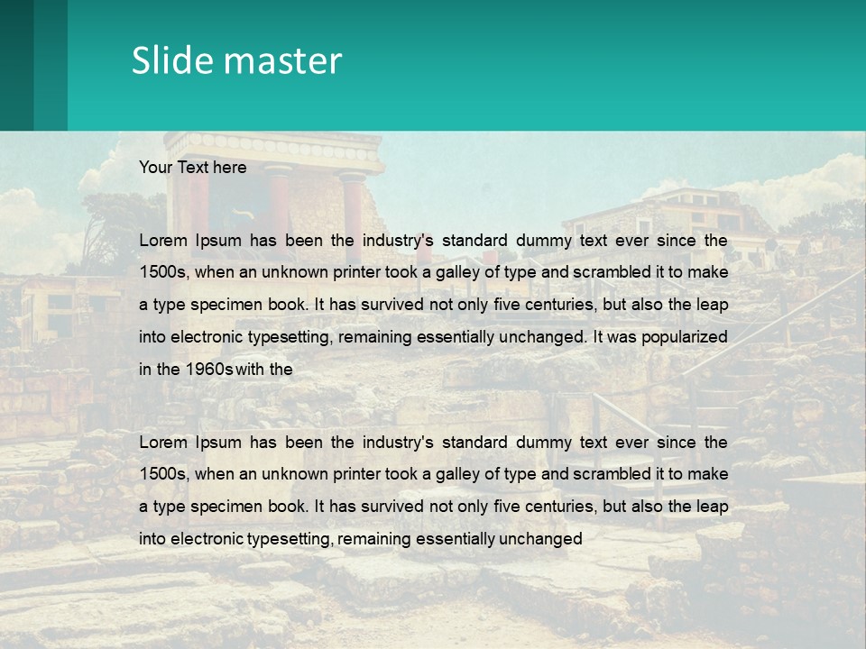 A Picture Of A Building With Stairs In The Middle Of It PowerPoint Template