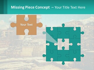 A Picture Of A Building With Stairs In The Middle Of It PowerPoint Template