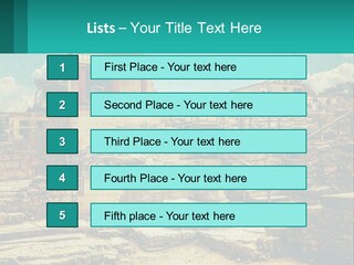 A Picture Of A Building With Stairs In The Middle Of It PowerPoint Template