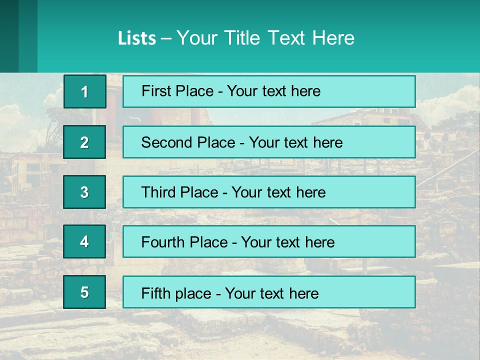 A Picture Of A Building With Stairs In The Middle Of It PowerPoint Template