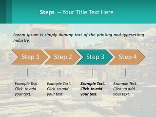 A Picture Of A Building With Stairs In The Middle Of It PowerPoint Template