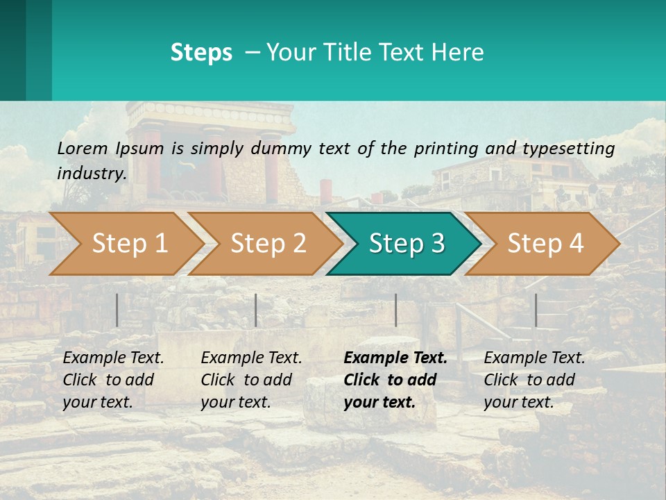 A Picture Of A Building With Stairs In The Middle Of It PowerPoint Template