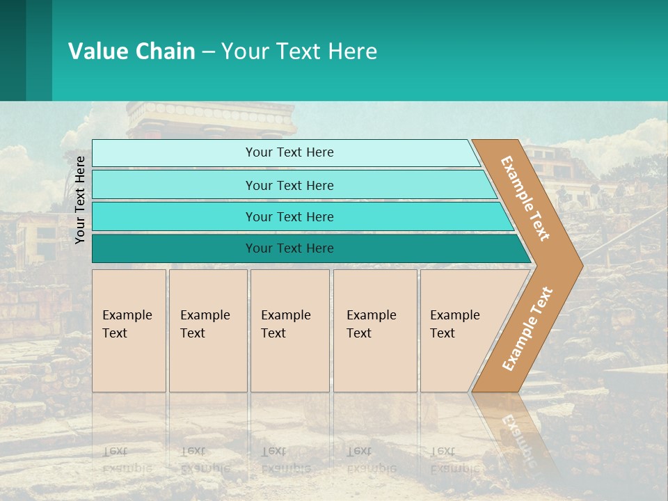A Picture Of A Building With Stairs In The Middle Of It PowerPoint Template