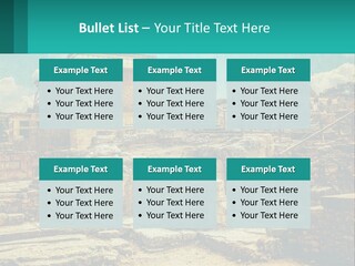A Picture Of A Building With Stairs In The Middle Of It PowerPoint Template