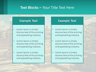 A Picture Of A Building With Stairs In The Middle Of It PowerPoint Template