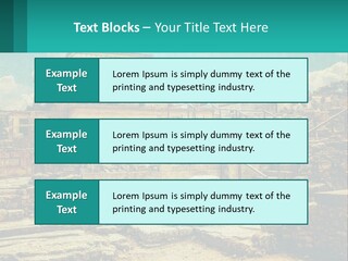 A Picture Of A Building With Stairs In The Middle Of It PowerPoint Template
