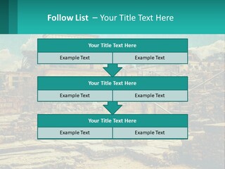 A Picture Of A Building With Stairs In The Middle Of It PowerPoint Template