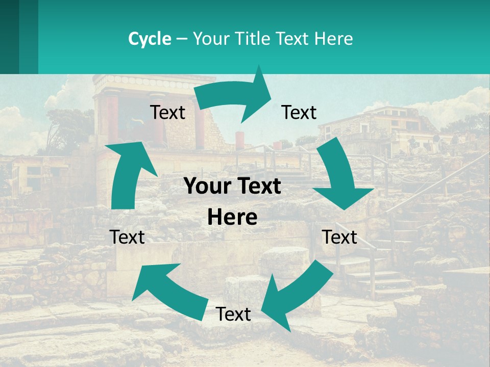 A Picture Of A Building With Stairs In The Middle Of It PowerPoint Template
