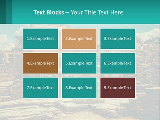 A Picture Of A Building With Stairs In The Middle Of It PowerPoint Template