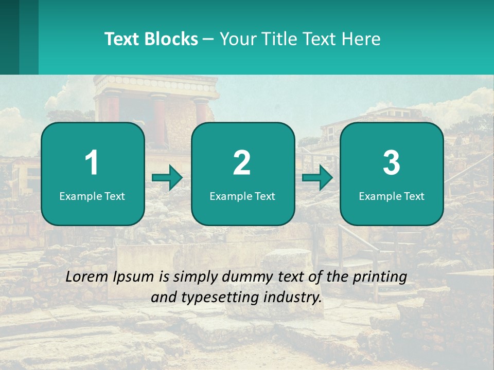 A Picture Of A Building With Stairs In The Middle Of It PowerPoint Template