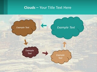 A Picture Of A Building With Stairs In The Middle Of It PowerPoint Template