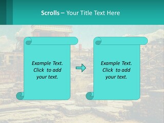 A Picture Of A Building With Stairs In The Middle Of It PowerPoint Template