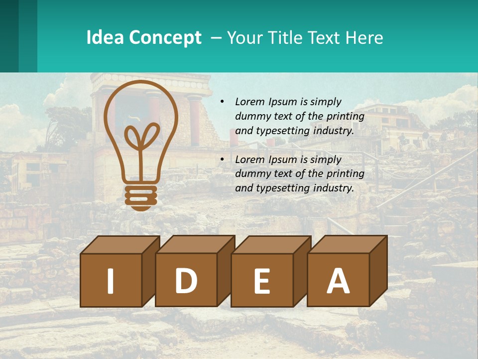 A Picture Of A Building With Stairs In The Middle Of It PowerPoint Template