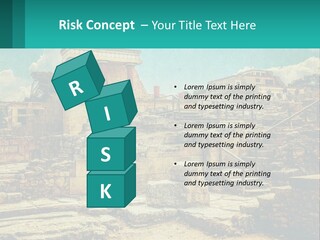 A Picture Of A Building With Stairs In The Middle Of It PowerPoint Template