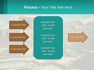 A Picture Of A Building With Stairs In The Middle Of It PowerPoint Template