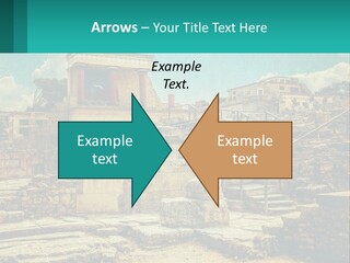 A Picture Of A Building With Stairs In The Middle Of It PowerPoint Template