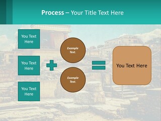 A Picture Of A Building With Stairs In The Middle Of It PowerPoint Template