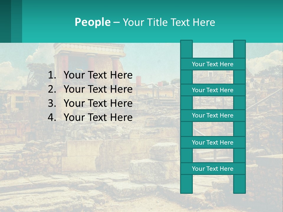 A Picture Of A Building With Stairs In The Middle Of It PowerPoint Template