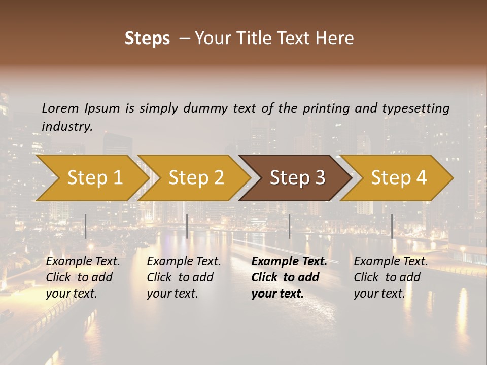 A City Skyline At Night With A River In The Foreground PowerPoint Template