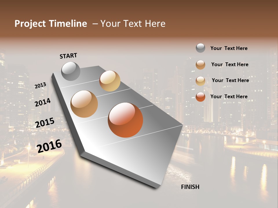 A City Skyline At Night With A River In The Foreground PowerPoint Template