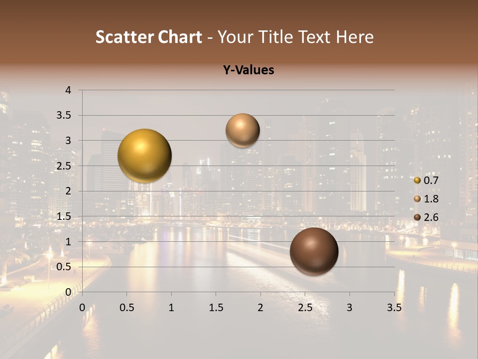 A City Skyline At Night With A River In The Foreground PowerPoint Template