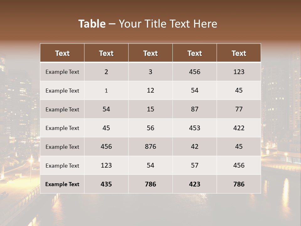 A City Skyline At Night With A River In The Foreground PowerPoint Template