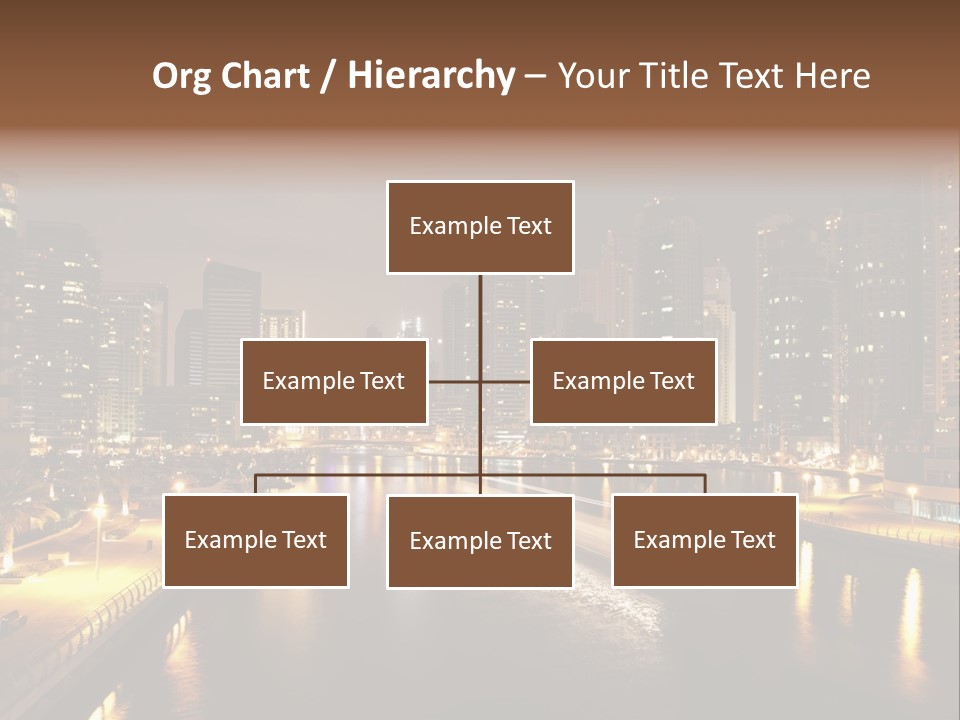 A City Skyline At Night With A River In The Foreground PowerPoint Template