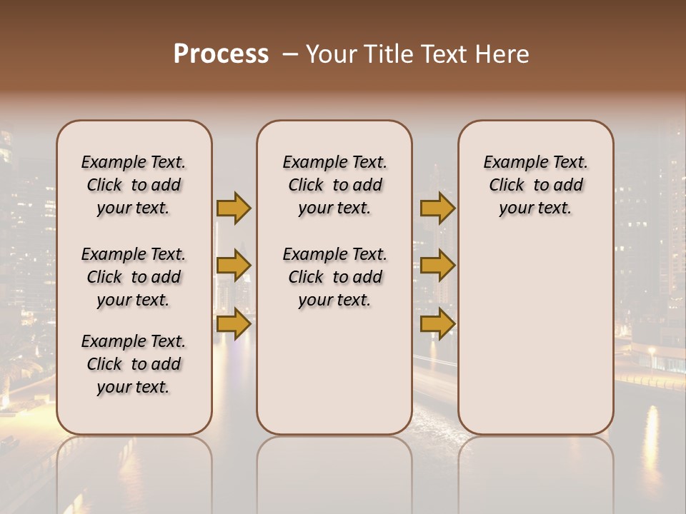 A City Skyline At Night With A River In The Foreground PowerPoint Template
