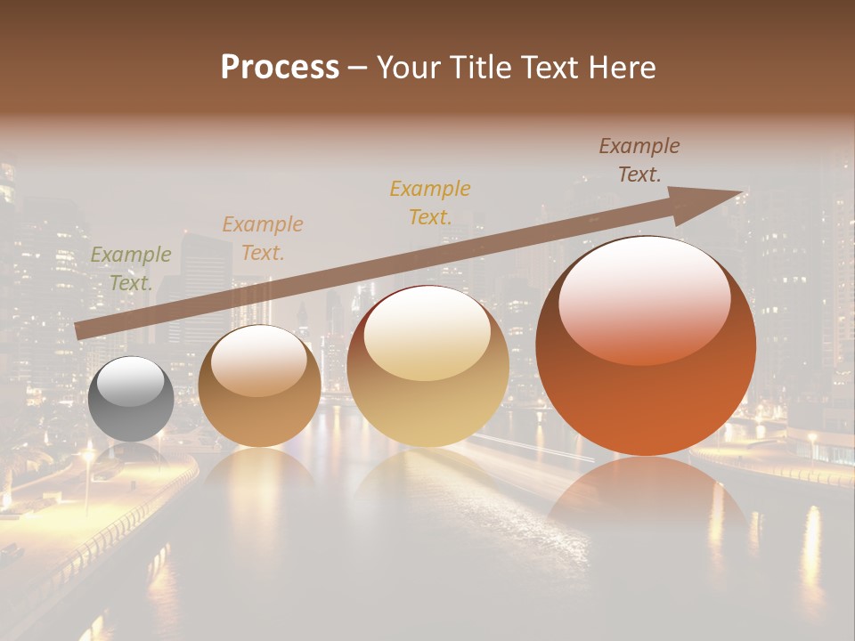 A City Skyline At Night With A River In The Foreground PowerPoint Template