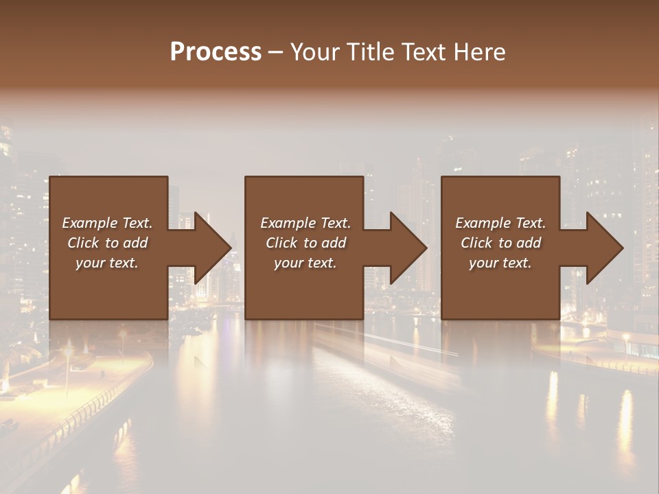 A City Skyline At Night With A River In The Foreground PowerPoint Template