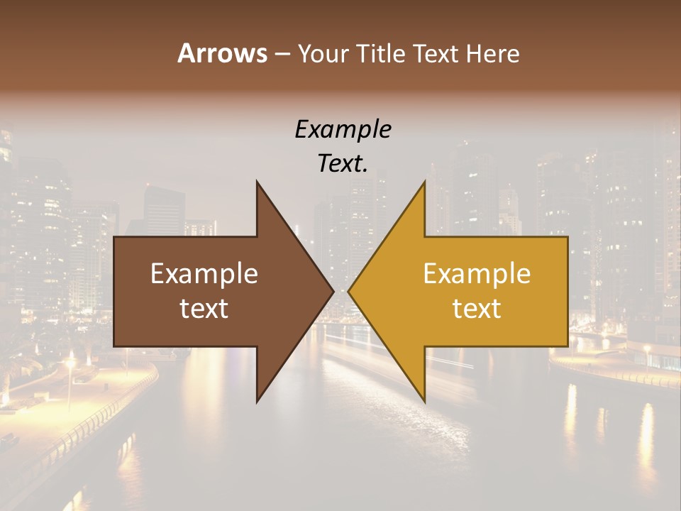 A City Skyline At Night With A River In The Foreground PowerPoint Template