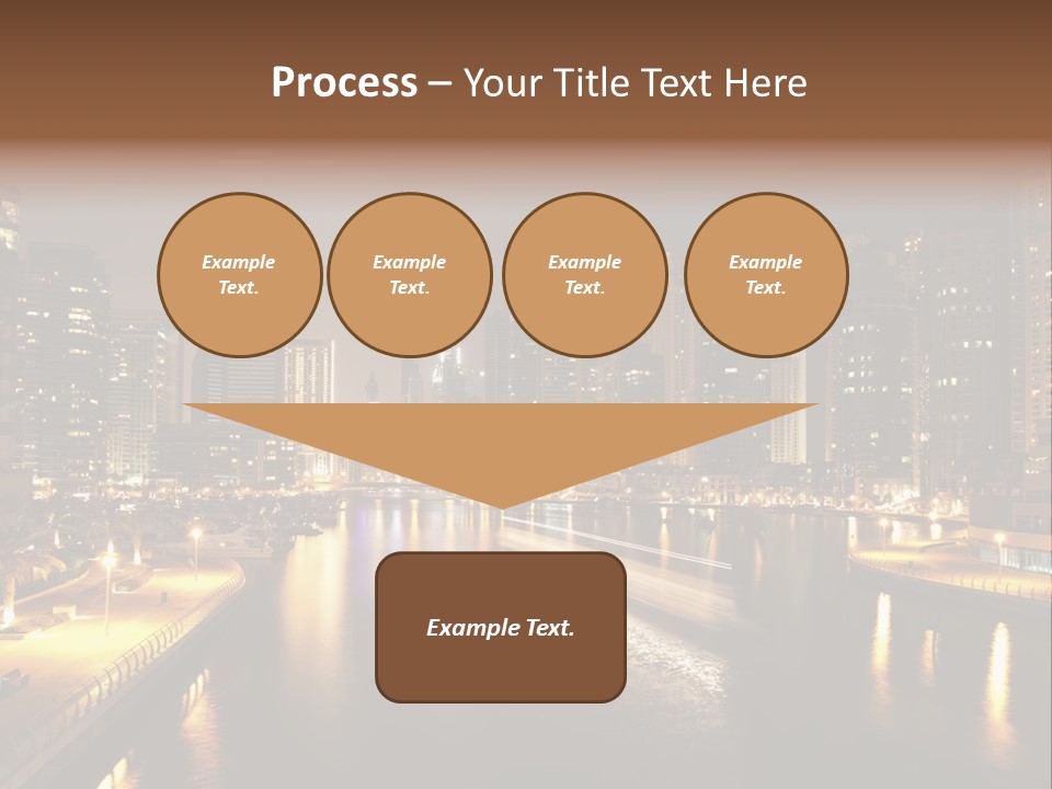 A City Skyline At Night With A River In The Foreground PowerPoint Template