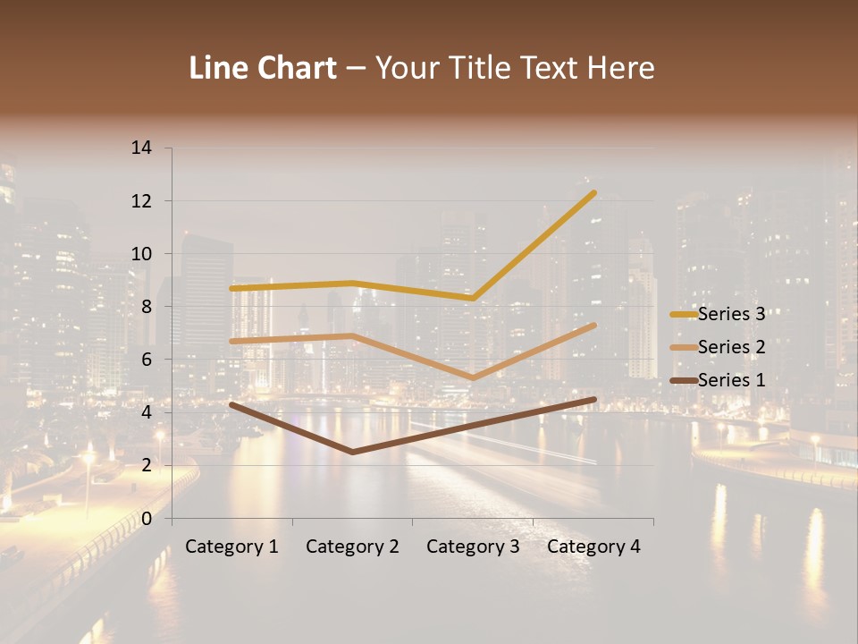 A City Skyline At Night With A River In The Foreground PowerPoint Template