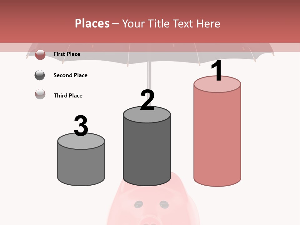 A Piggy Bank With A Black Umbrella On Top Of It PowerPoint Template