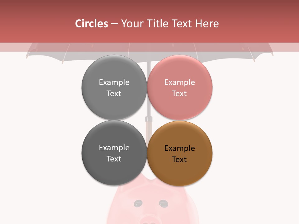 A Piggy Bank With A Black Umbrella On Top Of It PowerPoint Template