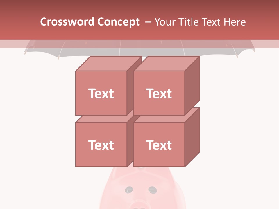 A Piggy Bank With A Black Umbrella On Top Of It PowerPoint Template